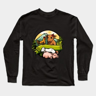 Animal Husbandry Illustration Long Sleeve T-Shirt
